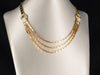 Gold Bar Link Necklace with Diamond Accents in 18K Yellow and White Gold