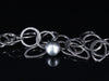 10-11 mm. Freshwater Pearl Necklace in Oxidized Sterling Silver