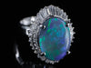 Black Opal and Diamond 'Ballerina Skirt' Ring in Platinum