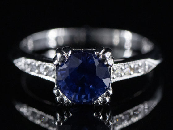 The Shapleigh Sapphire and Diamond Ring in Platinum