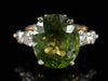 Retro Era 14K Yellow Gold Oval Peridot and Diamond Ring - 9.28 Carats