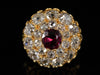 Ruby and Old Mine Cut Diamond Ring in 22K Yellow Gold