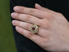 Ruby and Old Mine Cut Diamond Ring in 22K Yellow Gold