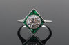 The Emery Emerald and Lab Grown Diamond Ring in 14K White Gold