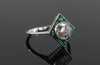 The Emery Emerald and Lab Grown Diamond Ring in 14K White Gold