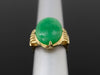 Dyed Jadeite Ring with Scrolled Shoulders in 22K Yellow Gold