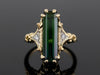 The Adelia Bicolor Green Tourmaline and Diamond Ring in 14K Yellow and White Gold