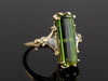 The Adelia Light Olive Green Tourmaline and Diamond Ring in 14K Yellow and White Gold