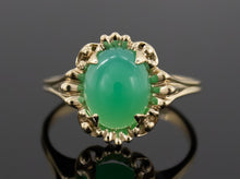  The Stroudwater Chrysoprase Ring in 14K Yellow Gold