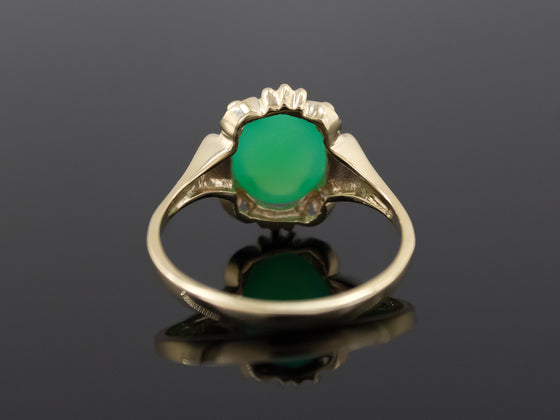 The Stroudwater Chrysoprase Ring in 14K Yellow Gold