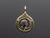 Authentic Roman Coin Pendant in 14K Yellow Gold