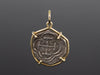 Authentic 18th Century Spanish Colonial Cob Coin Pendant in 14K Yellow Gold