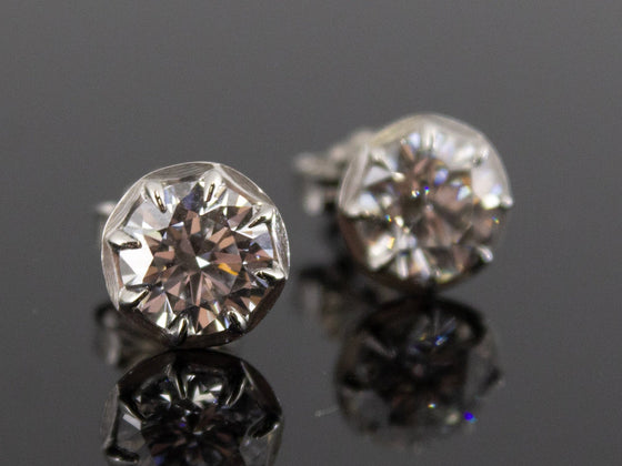 The "Georgian" Eras Lab Diamond Stud Earrings in Platinum