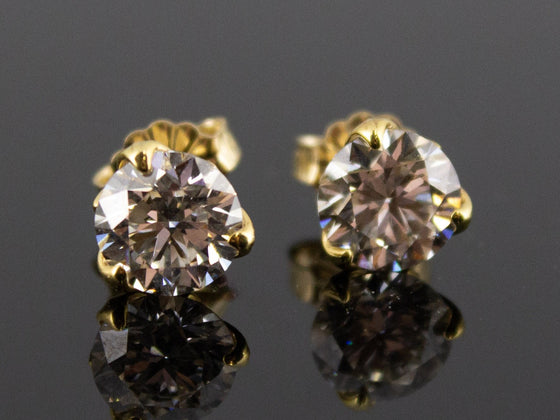 The "Art Nouveau" Eras Lab Diamond Stud Earrings in 14K Yellow Gold